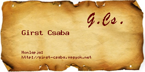 Girst Csaba névjegykártya