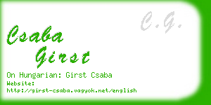 csaba girst business card